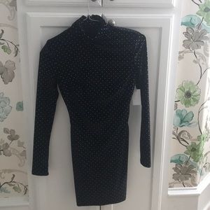 Cosmopolitan Mock Neck Long Sleeve Mini Dress